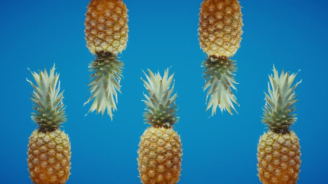 Abstract pineapple pattern on blue background