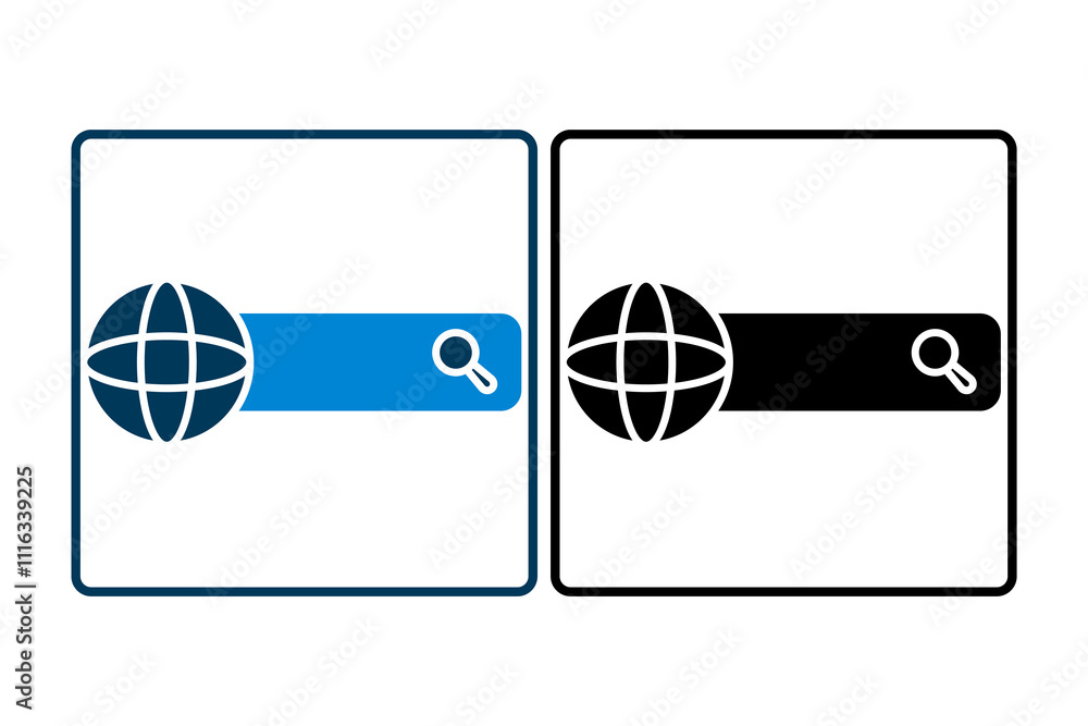Poster web search icon. icon related to search. suitable for web site, app, user interfaces, printable. sol