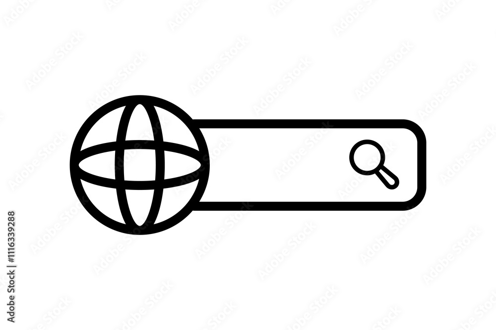 Poster web search icon. icon related to search. suitable for web site, app, user interfaces, printable. lin