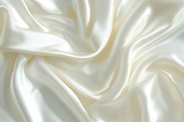 Obraz premium Soft and Elegant White Silk Fabric with Smooth Folds