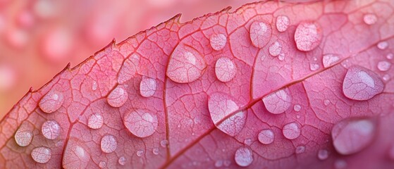 Fototapeta premium Water Droplet Macro Photography on Drought-Resistant Plant Leaf Natural Environment Close-Up View Nature's Resilience