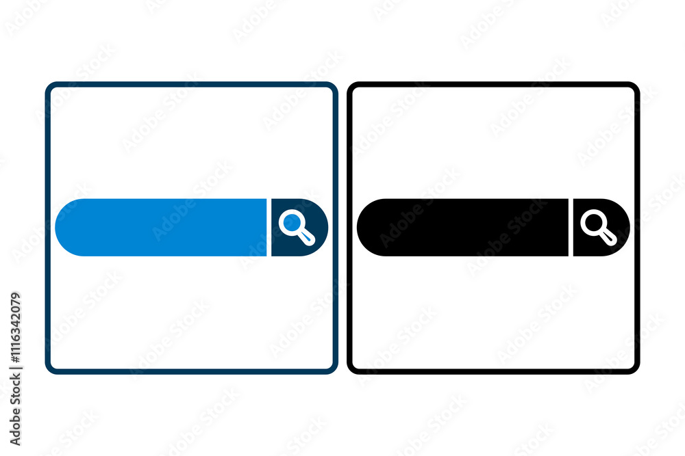 Poster search bar icon. icon related to search. suitable for web site, app, user interfaces, printable. sol