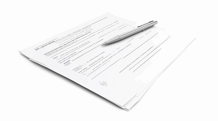 Obraz premium Professional Paper Information Form Isolated Wide Angle Style