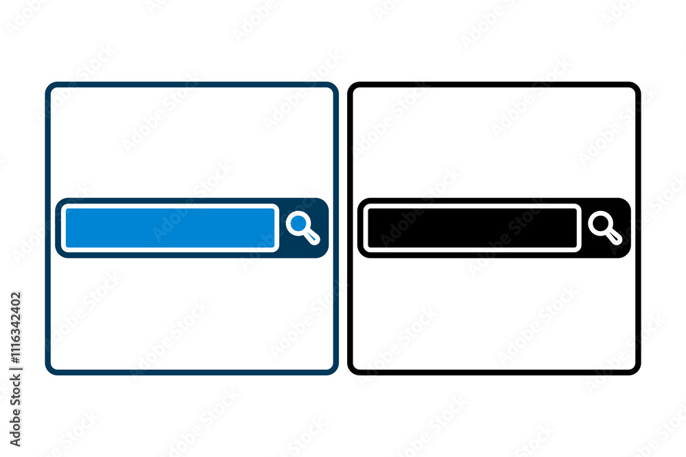 Poster search bar icon. icon related to search. suitable for web site, app, user interfaces, printable. sol