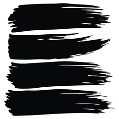 Abstract Black Brush Strokes Set: Rough Edges for Design	
