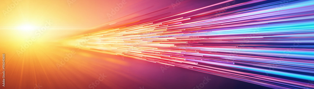 Aufkleber a vibrant burst of light and color radiating in dynamic lines, creating an energetic and futuristic 