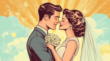 Vintage Wedding Couple