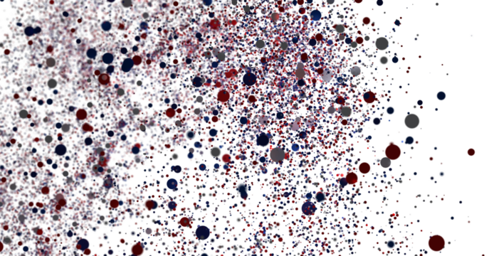 Abstract Red Blue Grey Dots Scattered Background