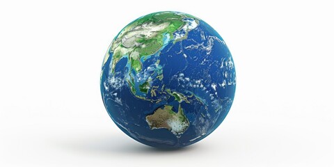 Fototapeta premium Three-dimensional representation of our planet, showcasing the continents and countries.