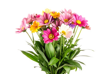 Obraz premium bouquet of spring flowers head PNG isolated on white background.AI GENERATED