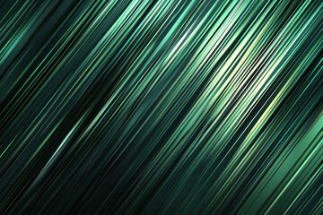Obraz premium Diagonal green and white lines on a dark background create a dynamic, abstract image.