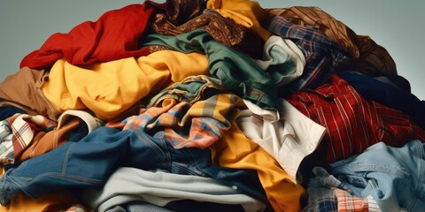 Assorted laundry in a pile for sorting.
