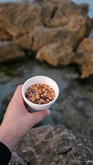 Tunisian Tea on the sea and beach