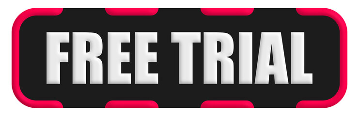Fototapeta premium Free Trial Stamp Seal, Black Background Free Trial Word Rubber Stamp Banner Design Element
