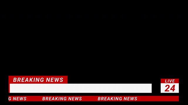 Breaking News Animation Template, on Transparent Background