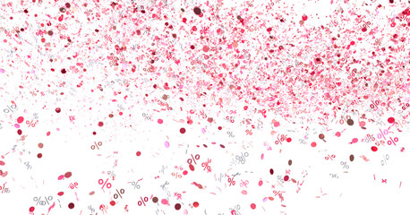 Naklejka premium Pink Percentage Confetti Background