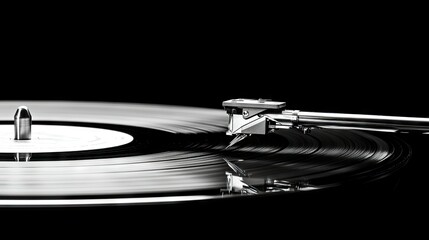 A nostalgic close-up of a needle arm lifting off a vinyl record at the end of a song