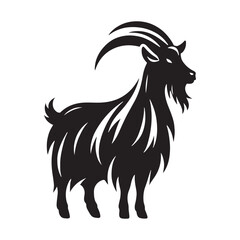 Detailed goat silhouette for modern design purposes - Goat black vector
