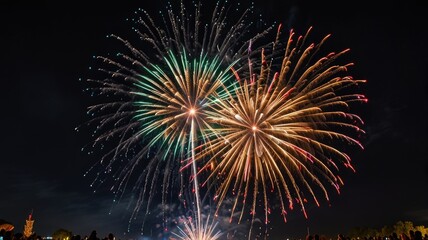 fireworks in the night sky