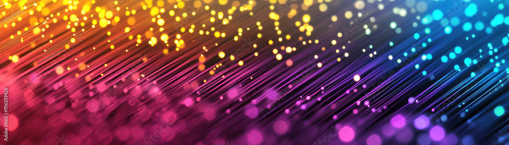 Aufkleber a vibrant abstract background featuring colorful light streaks and bokeh effects, transitioning from
