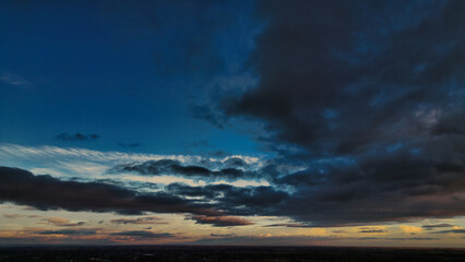 Twilight Sky with Dark and Light Cloud Formations