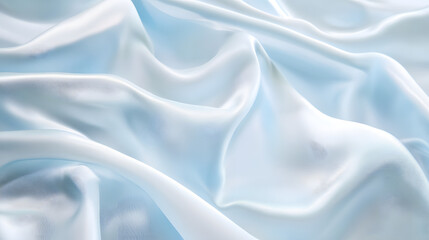 Obraz premium soft texture of cotton fabric in pastel blue, showing fine thread details, isolated on a plain white background