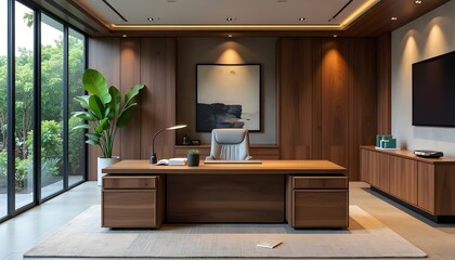 Modern elegance _ A luxurious director's cabin feat.