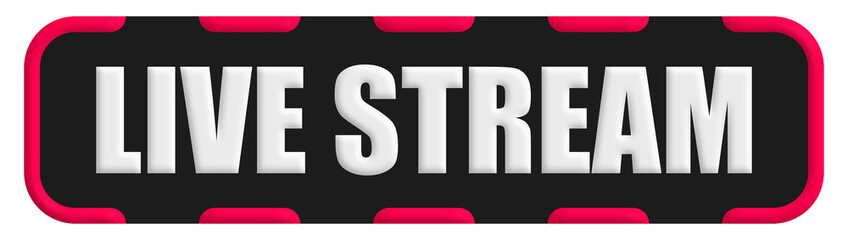 Fototapeta premium Live Stream Stamp Seal, Black Background Live Stream Word Rubber Stamp Banner Design Element
