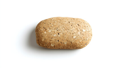 texture of natural cork with speckled details and an organic surface, placed on a pure white background