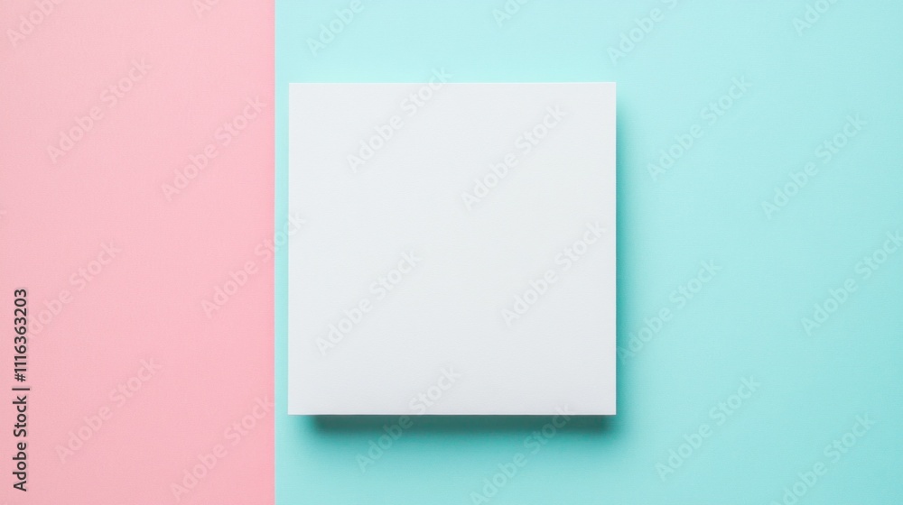 Aufkleber a vivid square lies at the center of a striking pink and blue backdrop. this visually intriguing arr