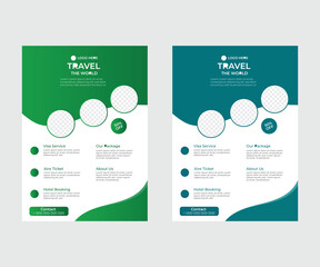 Simple minimalistic modern Creative Travel Flyer Template Design with Shape 
