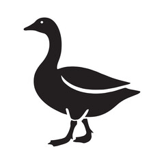 Majestic goose silhouette for modern media designs - Goose black vector
