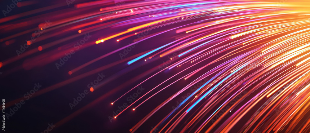 Aufkleber a vibrant display of colorful light streaks against a dark background, creating a dynamic and energe