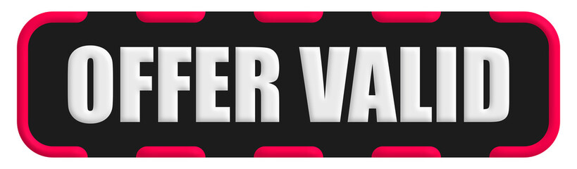 Fototapeta premium Offer Valid Stamp Seal, Black Background Offer Valid Word Rubber Stamp Banner Design Element