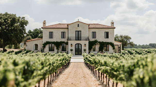 Napa Valley Estate Home with Stone and Vineyard Views, St. Helena Estate