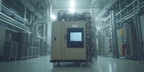 Detailed view of integrated electrical systems within industrial machinery