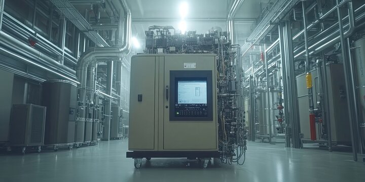 Detailed view of integrated electrical systems within industrial machinery