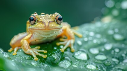 Fototapeta premium beautiful exotic frog with illustration style