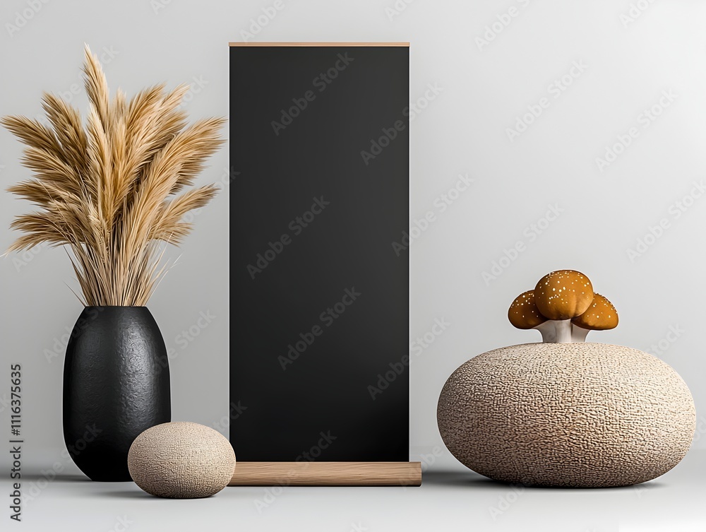 Poster elegant and sophisticated roll up banner mockup showcasing material textures meticulously crafted ty