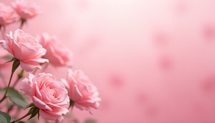 Fototapeta premium A dreamy floral background featuring pink roses.