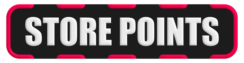 Obraz premium Store Points Stamp Seal, Black Background Store Points Word Rubber Stamp Banner Design Element