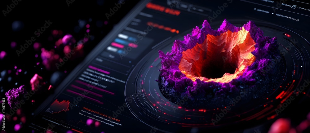 Poster detailed seismic activity report displayed on a large interactive dashboard featuring complex data v