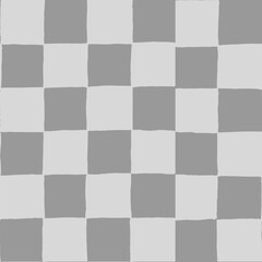 Seamless vector repeating pattern with hand drawn checkerboard in soft tonal gray. Great for mens, youth, boys projects, video games, packaging, textile and surface pattern design.