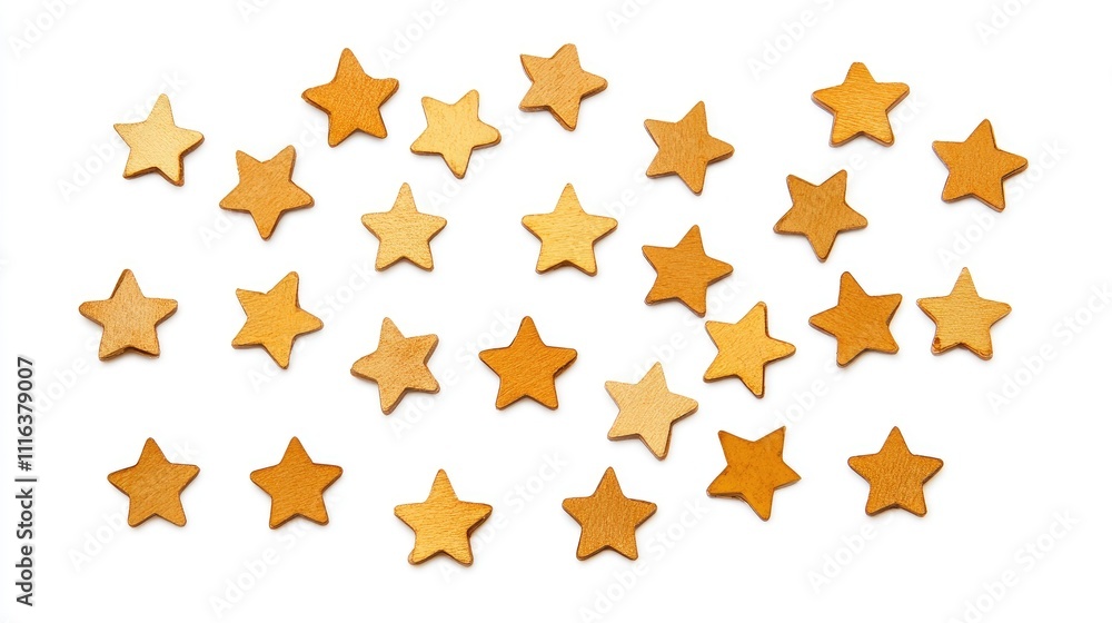 Aufkleber golden stars scattered on a white background creating a festive and cheerful design element for vari