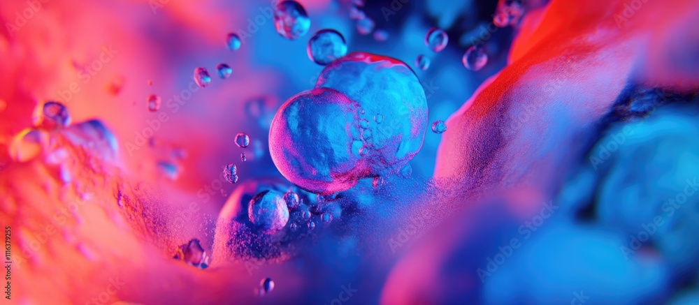 Poster colorful abstract bubbles and fluid texture creating a vibrant and dynamic background perfect for fe