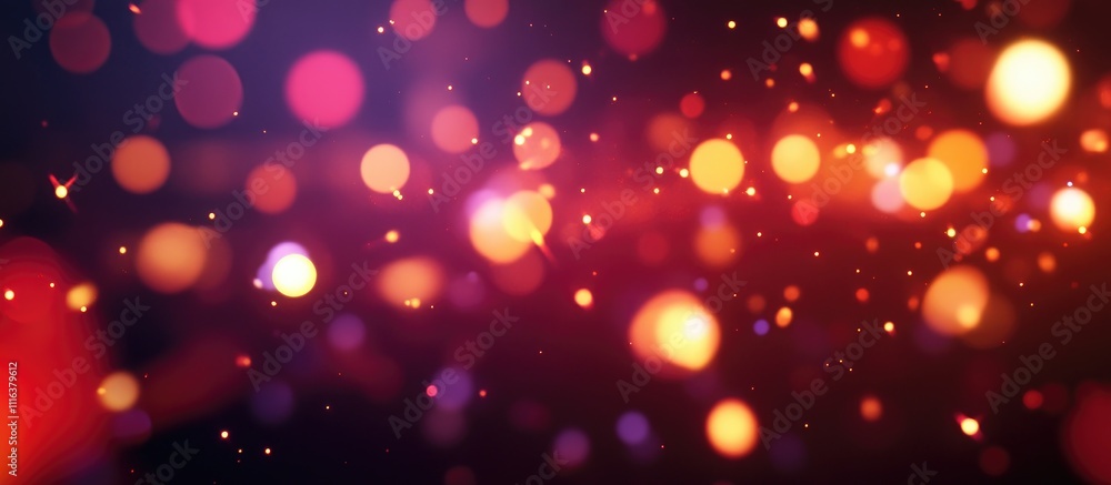 Poster illuminated light bulbs with vibrant bokeh background creating a dreamy and festive atmosphere for w