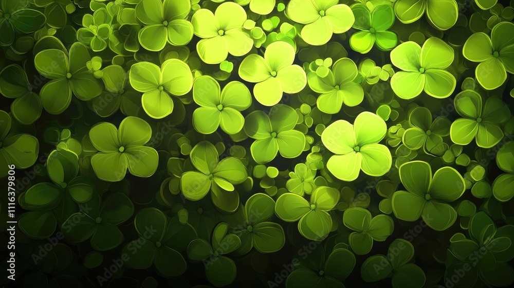 Poster lush green leaves in low key lighting creating a serene and calming nature background with natural l