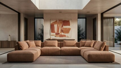 Fototapeta premium living room with fireplace