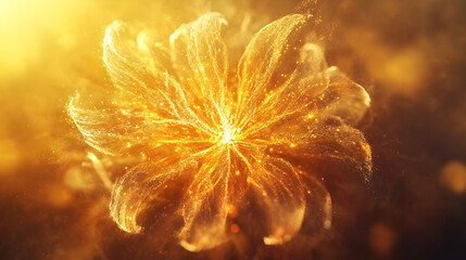 Fototapeta premium Golden Abstract Flower Illustration