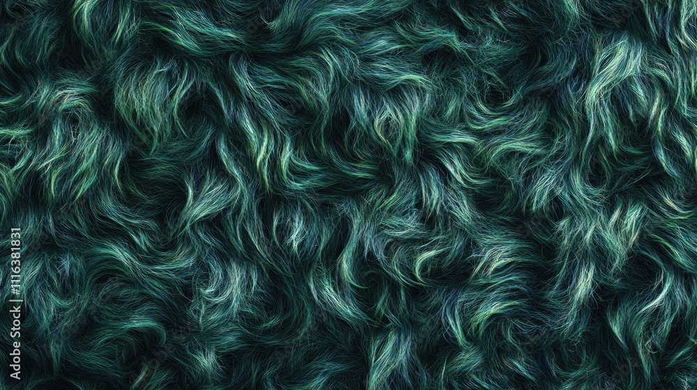 Aufkleber dense textured green grass surface with abstract wavy patterns for nature backgrounds and design app